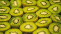 Many slices of kiwi fruit. Healthy food background