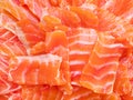 many slices of salted red trout fish close-up Royalty Free Stock Photo