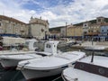 Many small boats on the shore of Cres. Royalty Free Stock Photo