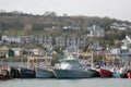 Small boats in busy fishing harbour Royalty Free Stock Photo