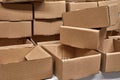 Cardboard Boxes On Shelf Royalty Free Stock Photo