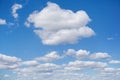 Many small clouds in the blue sky, one large white cloud stands apart Royalty Free Stock Photo