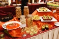 Many small desserts. Royalty Free Stock Photo