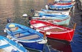 Many of small fishermen boats in dock