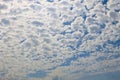 Many small fluffy clouds in blue sky Royalty Free Stock Photo