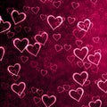 Purple background with a lot of hearts