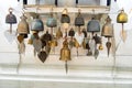 Many small metal bells hanging in Buddhist temple Royalty Free Stock Photo