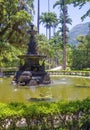 Rio de Janeiro, Brazil, Muse Fountain in the Botanical garden.