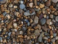 many small wet stones close-up