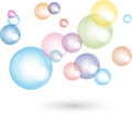 Many soap bubbles, cleaning and cleaning company logo Royalty Free Stock Photo