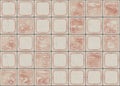 Many square ceramic tile with picture. pattern texture