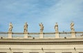 many statues above the Bernini colonnade in Saint Peter s Square Royalty Free Stock Photo