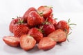 Many strawberries on white acrylic Royalty Free Stock Photo
