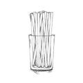 Many straws in the glass Royalty Free Stock Photo