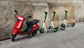 Scooters for Rent in the Streets of Berlin Germany