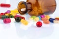 Many tablets with container Royalty Free Stock Photo