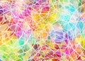 Many tangled lines on multicolored backgrounds