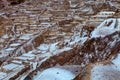 Many tanks for water evaporation in order to obtain a salt Salinas - Peru