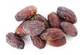 Many tasty dried dates isolated on white, top view Royalty Free Stock Photo