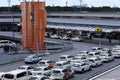 Many taxi cars at the airport