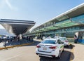 Many taxi waiting outside the Miguel Hidalgo y Costilla International Airport