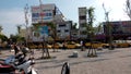 Many taxis, waiting for the next fare near the exit of Railway station