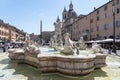 Many terraces, imposing buildings and beautiful fountains on Piazza Navona in Rome, Italy