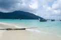 Many Thai traditional long tail boats