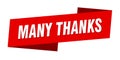 many thanks banner template. ribbon label sign. sticker Royalty Free Stock Photo