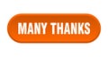 many thanks button. rounded sign on white background Royalty Free Stock Photo