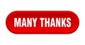 many thanks button. rounded sign on white background Royalty Free Stock Photo