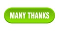 many thanks button. rounded sign on white background Royalty Free Stock Photo