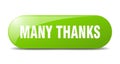 many thanks button. sticker. banner. rounded glass sign Royalty Free Stock Photo