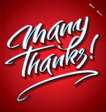 MANY THANKS hand lettering (vector) Royalty Free Stock Photo