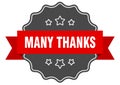 many thanks label. many thanks isolated seal. sticker. sign Royalty Free Stock Photo