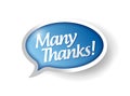 Many thanks message bubble illustration design