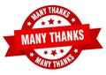 many thanks round ribbon isolated label. many thanks sign. Royalty Free Stock Photo