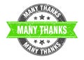 many thanks round stamp with ribbon. label sign Royalty Free Stock Photo