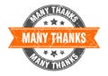 many thanks round stamp with ribbon. label sign Royalty Free Stock Photo