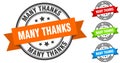 many thanks stamp. round band sign set. label Royalty Free Stock Photo
