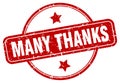 many thanks stamp. many thanks round vintage grunge label. Royalty Free Stock Photo