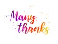 Many thanks - watercolor lettering