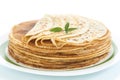 Many thin pancakes Royalty Free Stock Photo