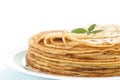 Many thin pancakes Royalty Free Stock Photo