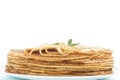 Many thin pancakes Royalty Free Stock Photo