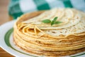Many thin pancakes Royalty Free Stock Photo