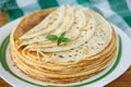 Many thin pancakes Royalty Free Stock Photo