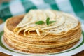 Many thin pancakes Royalty Free Stock Photo
