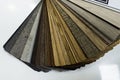 many thin wooden samples for interior Royalty Free Stock Photo