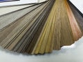 many thin wooden samples for interior Royalty Free Stock Photo